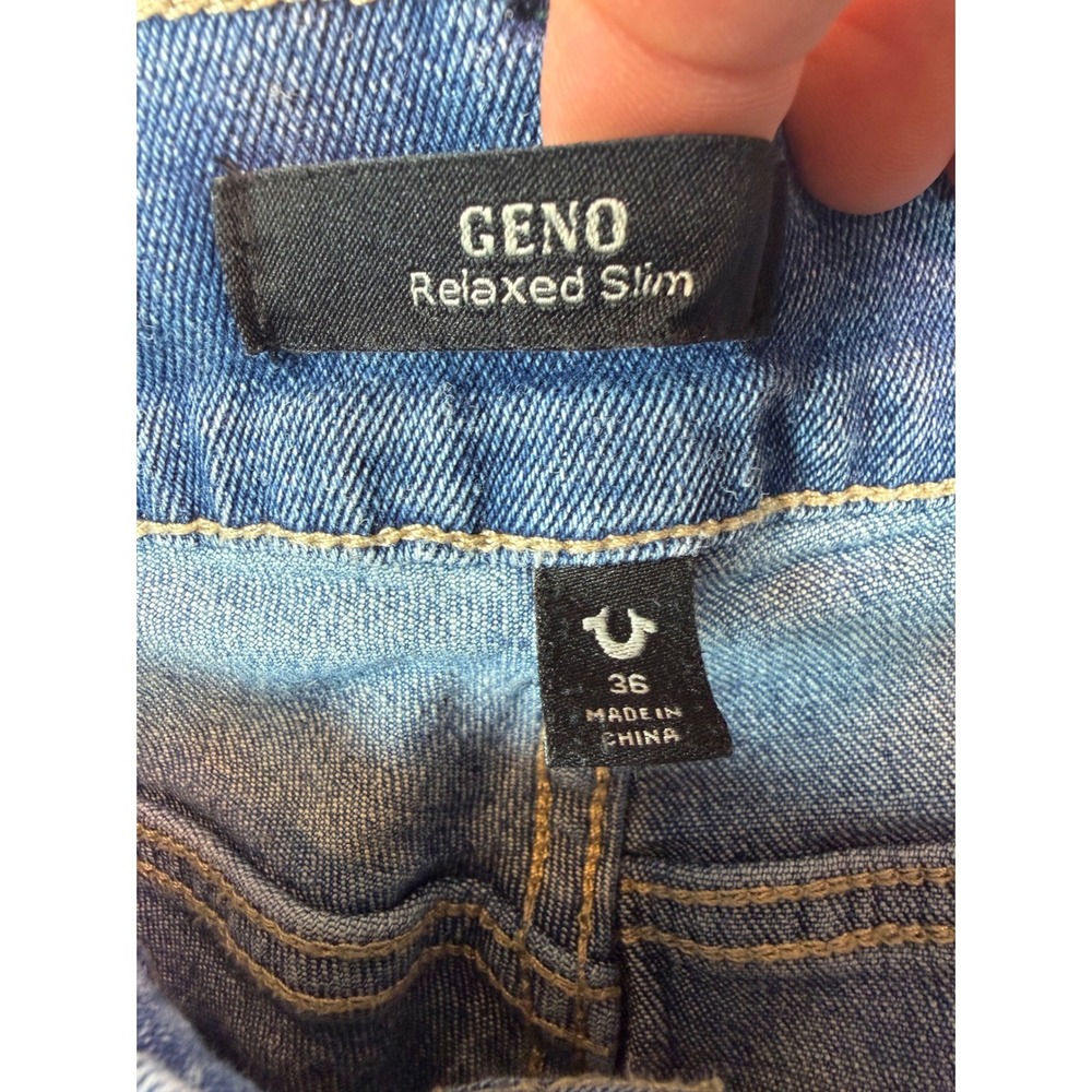 True Religion Geno Relaxed Slim Blue Jeans Mens 36 Medium Wash Stretch Denim - Picture 6 of 9